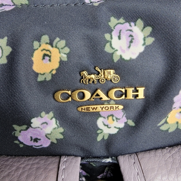 Coach Cargo Vintage Floral Rose Nylon Leather Turnlock Shoulder Bag - Picture 7 of 16